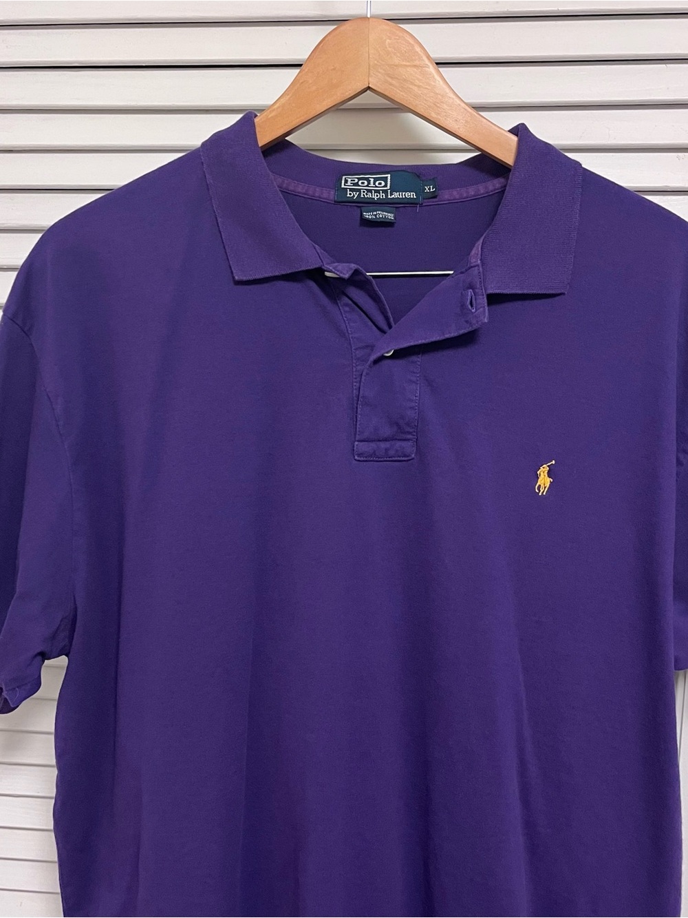 Ralph Lauren Men's Polo Shirt in Purple with Gold Pony